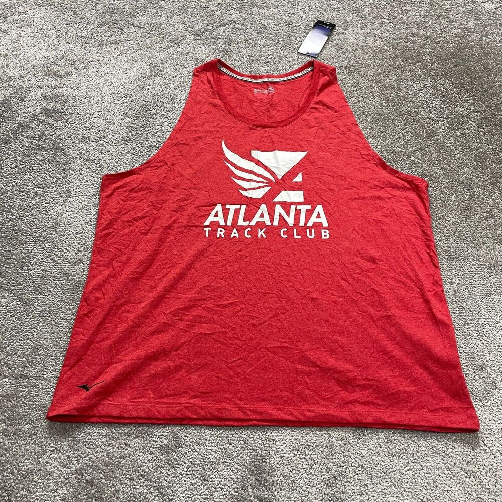 Mizuno Sports Tank Top Men 2XL Red Graphic Atlanta Track Club Sleeveless NWT New